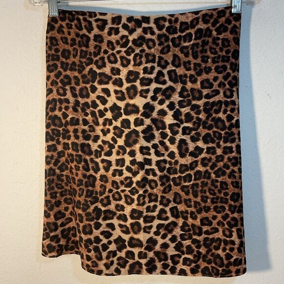 Good American Ladies Sarong Wrap Skirt Brown Black Leopard 0-4 XS-XL Cover-up - Picture 5 of 12